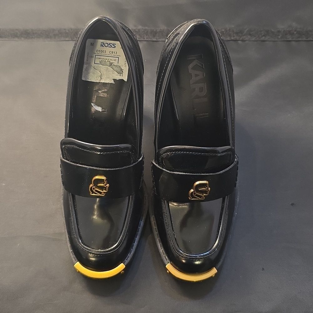 BRAND NEW KARL LAGERFELD PARIS VIRNA HIGH HEEL PATENT LEATHER SHOE - Picture 2 of 16